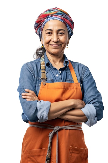 Uma foto de retrato de uma mulher sorridente realista Agricultor