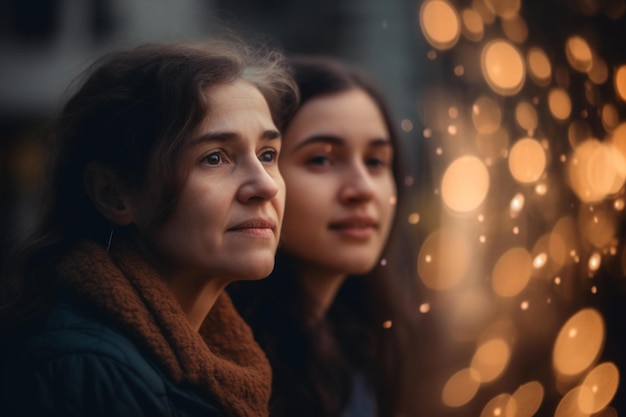 Uma foto de sua mãe e sua mãe bokeh Generative AI