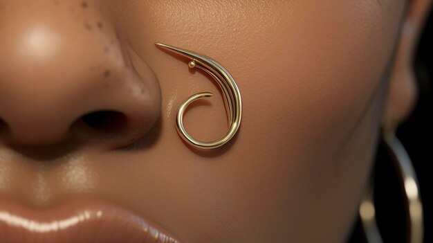 Uma foto de um anel no nariz contemporâneo