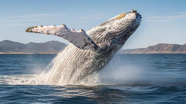 Foto uma foto de um animal selvagem com o céu ao fundo