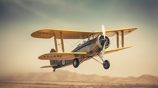 Uma foto de um avião de guerra vintage em voo em uma exposição aérea