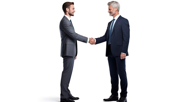 Uma foto de um banqueiro apertando as mãos de um cliente