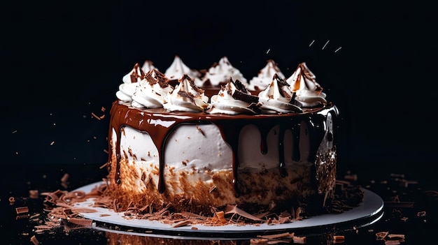 Uma foto de um bolo de aniversário com um fundo simples