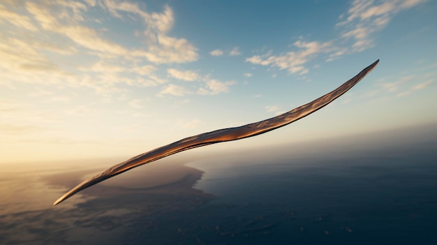 Uma foto de um bumerangue em vôo
