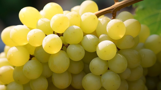 Foto uma foto de um close-up de um aglomerado de uvas brancas