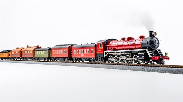 Foto uma foto de um conjunto de trem modelo foto de comprimento completo