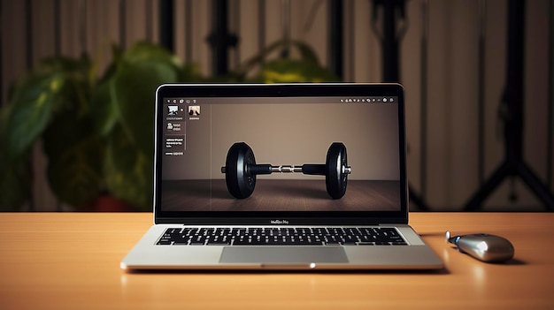 Uma foto de um fundo de desktop com tema de fitness em um computador