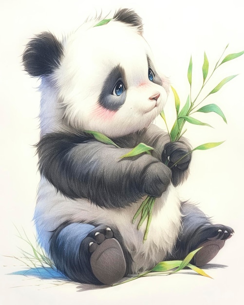 Uma foto de um panda feliz e brincalhão