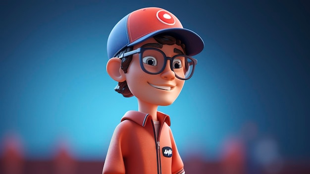 Uma foto de um personagem 3d usando óculos e chapéu clássicos