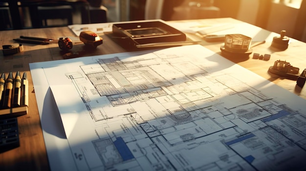 Uma foto de um plano de construção e planos de alta qualidade Detalhes 8k full ultra HD ar 169 Job ID e7b4b3ee3fe4419ea287c042fb442914