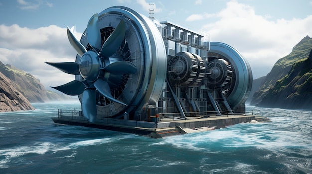 Uma foto de um sistema de geração de energia das marés