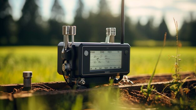 Uma foto de um sistema GPS de agricultura de precisão