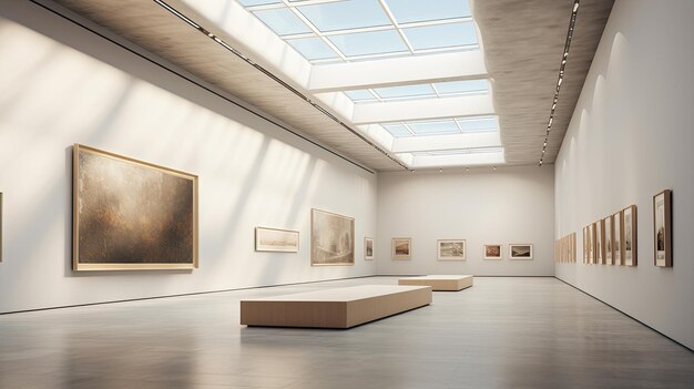 Uma foto de uma arquitetura elegante de galeria de arte moderna