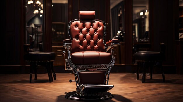 Uma foto de uma cadeira de salão com um clássico e atemporal