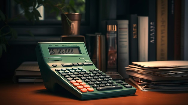 Uma foto de uma calculadora exibindo cálculos de impostos