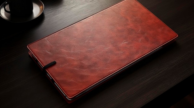 Uma foto de uma capa de caderno de couro elegante