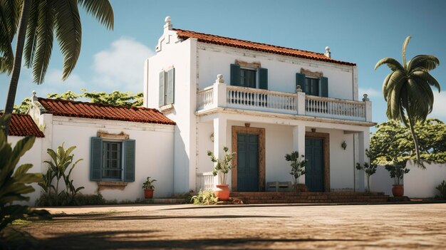 Foto uma foto de uma casa colonial minimalista em luz suave