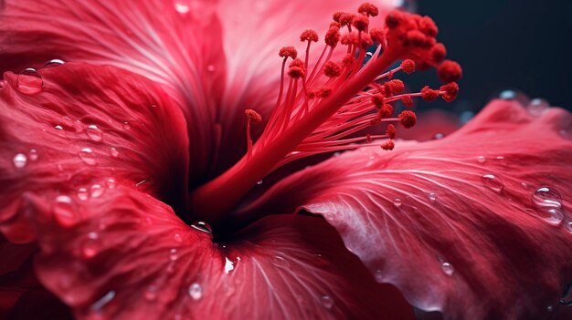 Foto uma foto de uma foto macro revelando as veias delicadas de uma flor de hibisco