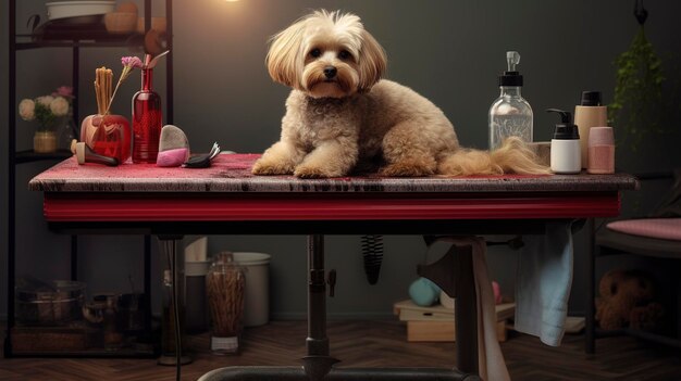 Uma foto de uma mesa de cuidados para animais de estimação