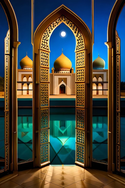 Uma foto de uma mesquita com um belo design