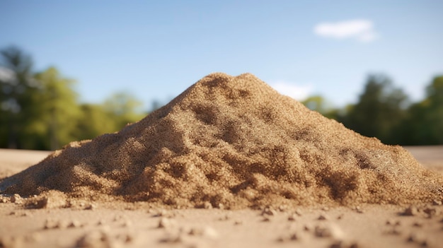 Foto uma foto de uma pilha isolada de areia e cascalho em um canteiro de obras