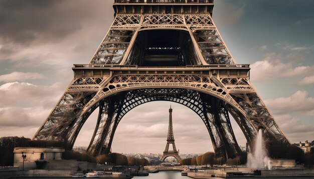 uma foto de uma ponte que diz Paris debaixo dela