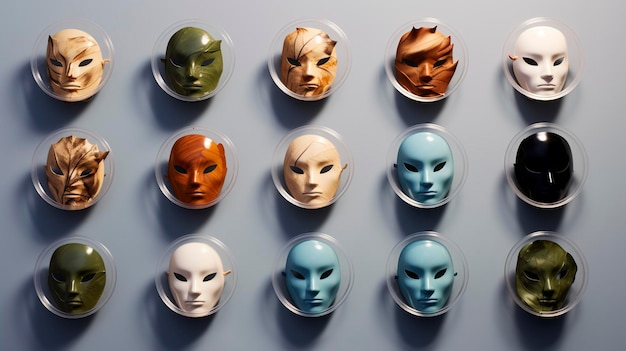 Uma foto de uma seleção de máscaras faciais para cuidados com a pele