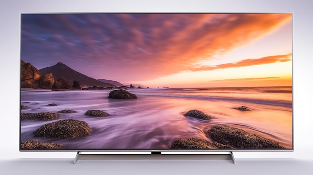 Uma foto de uma televisão de alta definição de comprimento completo