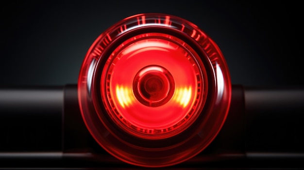 Uma foto detalhada de uma luz vermelha em um cenário escuro adequado para vários projetos gráficos