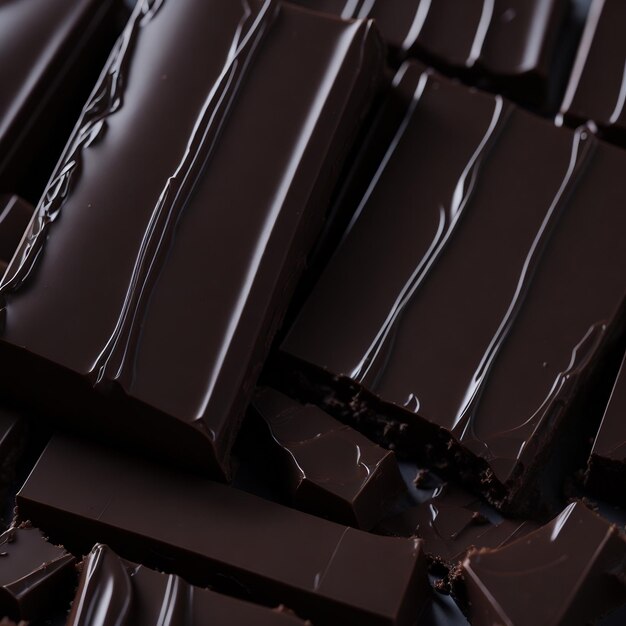 Uma foto em close de barras de chocolate