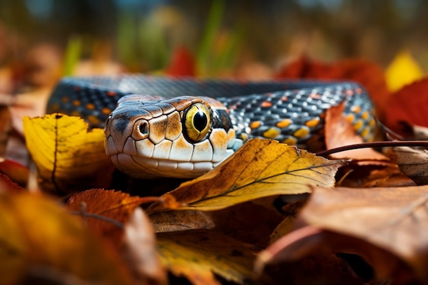 Foto uma foto em close de uma cobra-liga das planícies