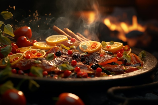 Foto uma foto em close-up de uma culinária tradicional