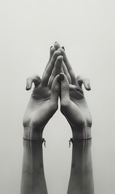 uma foto em preto e branco de duas mãos com a palavra mãos sobre elas