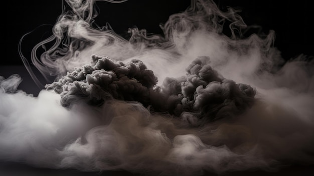 uma foto em preto e branco de fumaça no ar