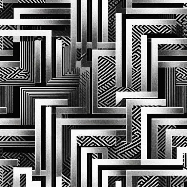 uma foto em preto e branco de um padrão com quadrados generativos ai