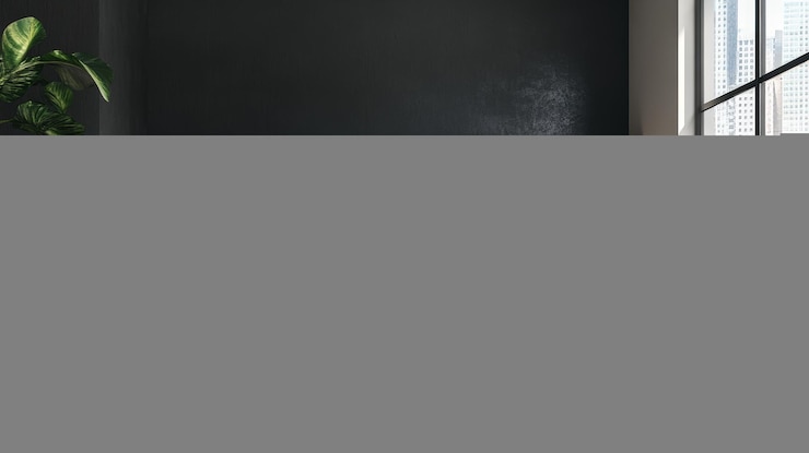 Foto uma foto em preto e branco de uma parede preta