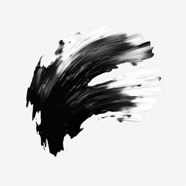 uma foto em preto e branco de uma pincelada de tinta generativa ai