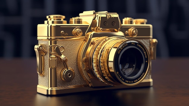 uma foto grátis de câmera de ouro velho