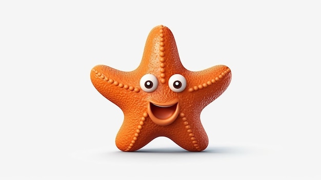 uma foto grátis de design de desenho animado de peixe estrela renderizado em 3D