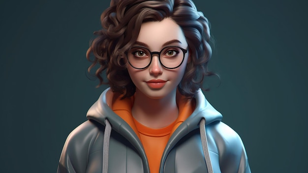 uma foto grátis de design de personagem animado renderizado em 3D