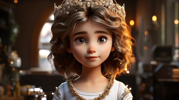 uma foto grátis de design de princesa boneca renderizada em 3d