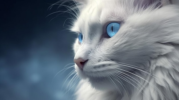 uma foto grátis de gato branco