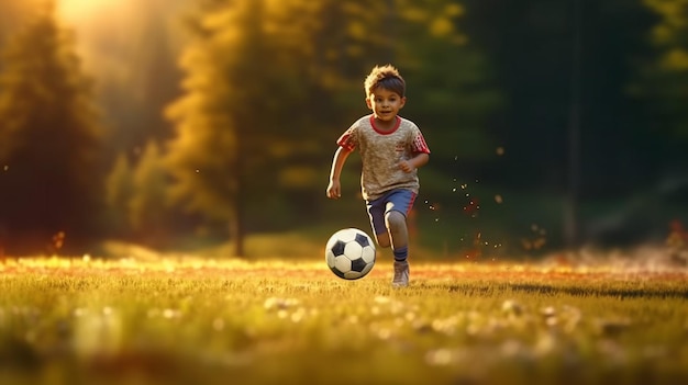 uma foto grátis de menino brincando renderizado em 3d