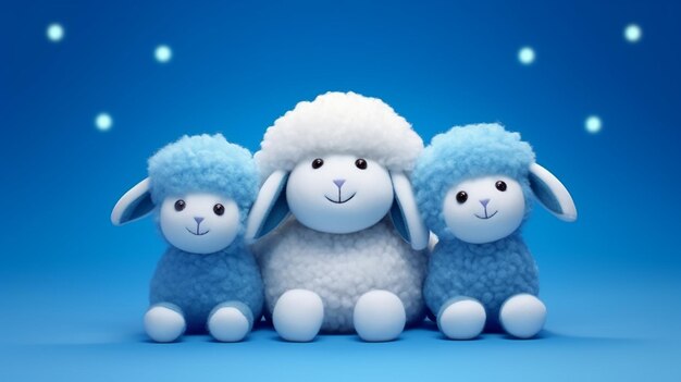 Foto uma foto grátis de ovelhas renderizadas em 3d