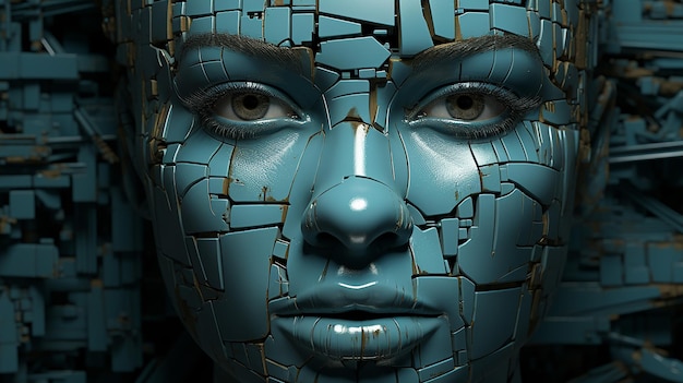 uma foto grátis de pessoa com máscara facial renderizada em 3D