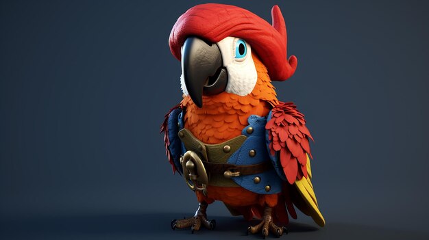 uma foto grátis de pirata papagaio 3d