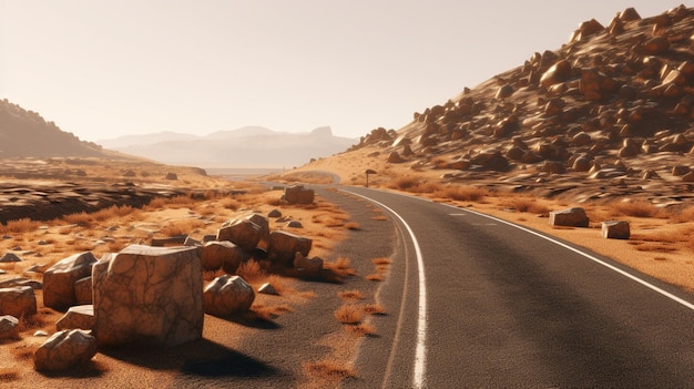 uma foto grátis do caminho no deserto