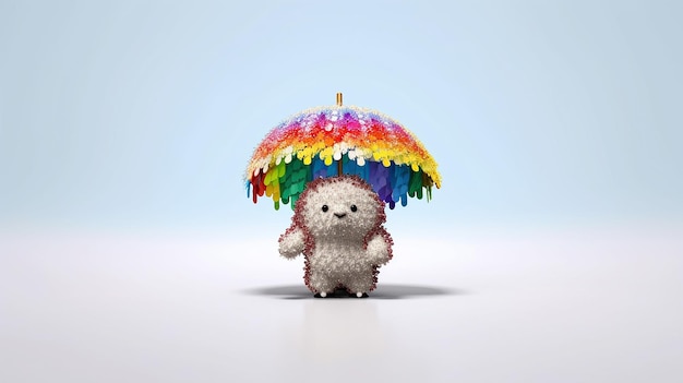 uma foto gratuita de um urso segurando um guarda-chuva