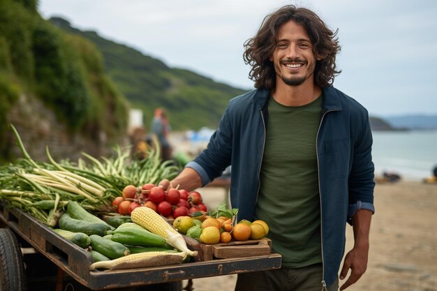 Uma foto inspiradora de um jovem empresário que dirige um negócio de produtos à base de milho de sucesso