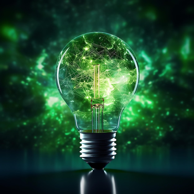 uma foto mostra a energia verde futurista cores fortes brilhantes